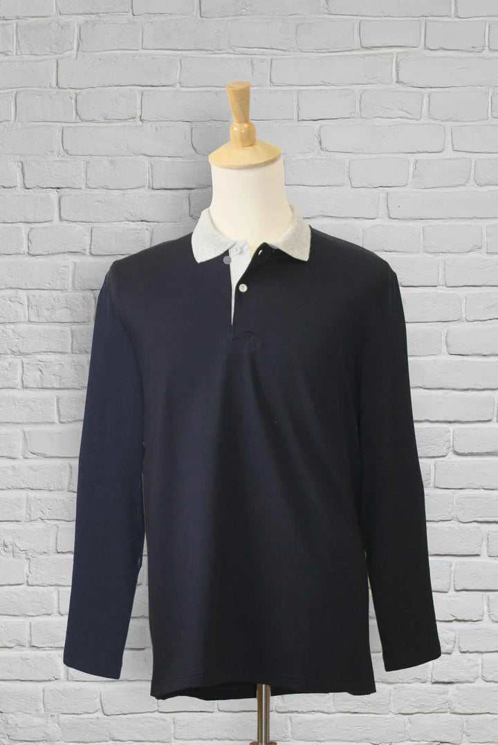 Men's Adaptive Long Sleeve Polo - Navy