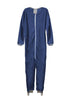 Adaptive long legs onesie designed for people suffering from dementia. A zipper on the back of the garment prevents the wearer from undressing.  A large, zippered crotch opening facilitates diaper changes.  Durable soft mesh knit dries quickly. Can be wor