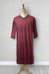 Adaptive nightshirt for men. Designed as a hospital gown, this soft knit is a blend of polyester and cotton.  Double panels prevent the garment from opening at the back. 