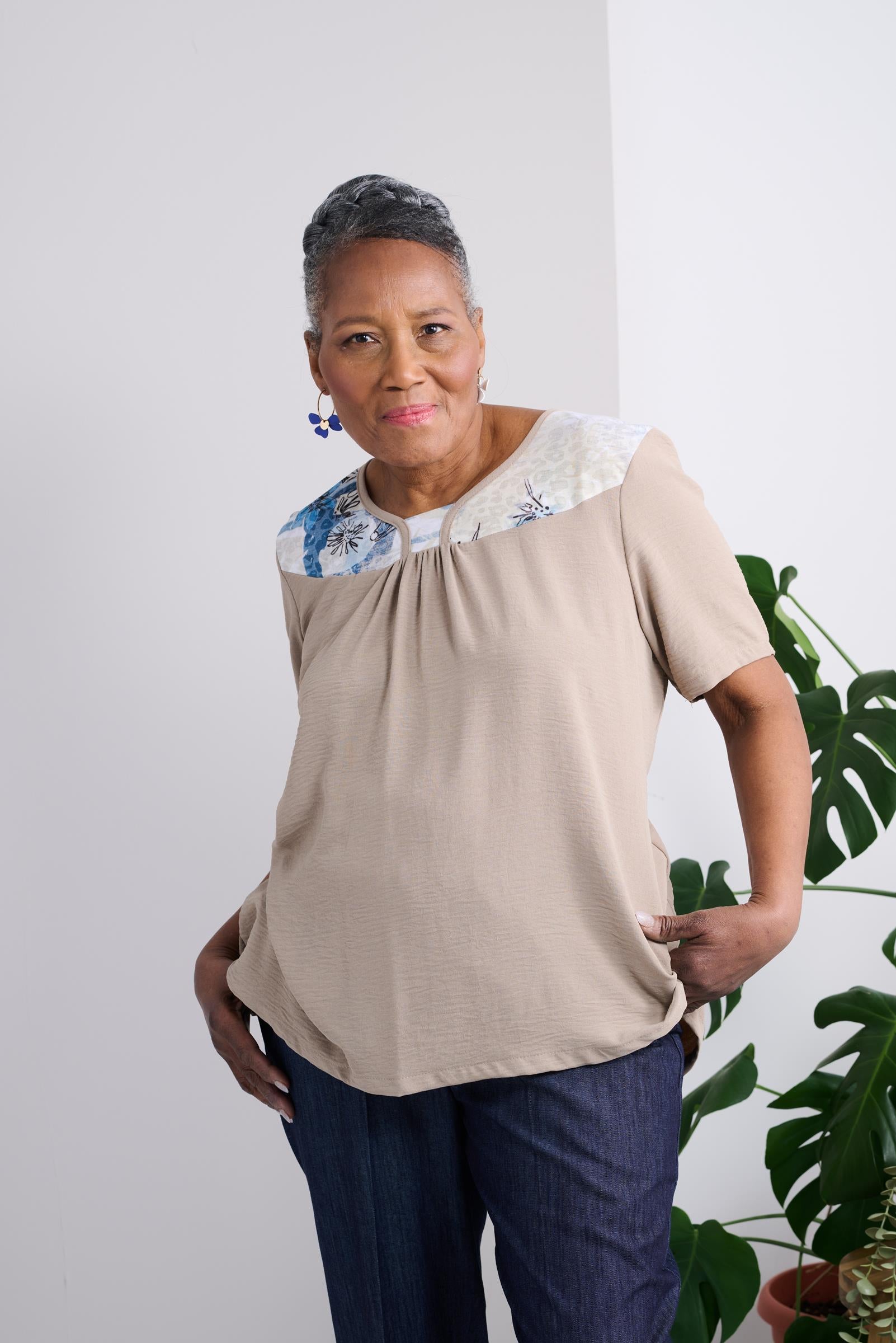 Adaptive Short Sleeve Top - Sand