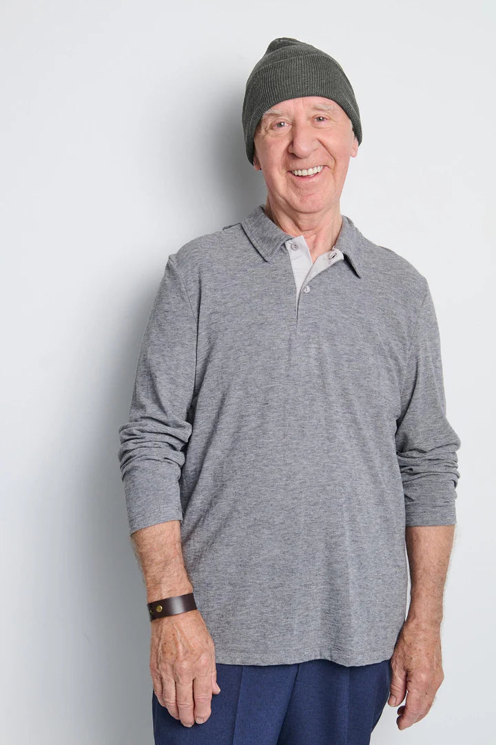 Men's Adaptive Long Sleeve Polo - Grey