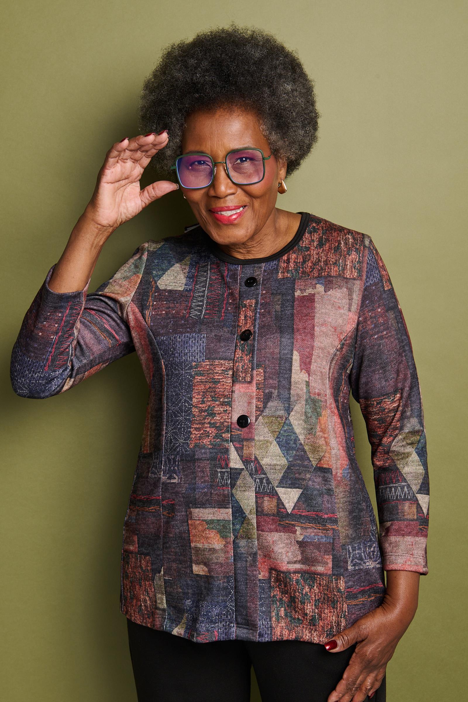 1QT348-2C111-Adaptive Cardigan, Fake Buttoning