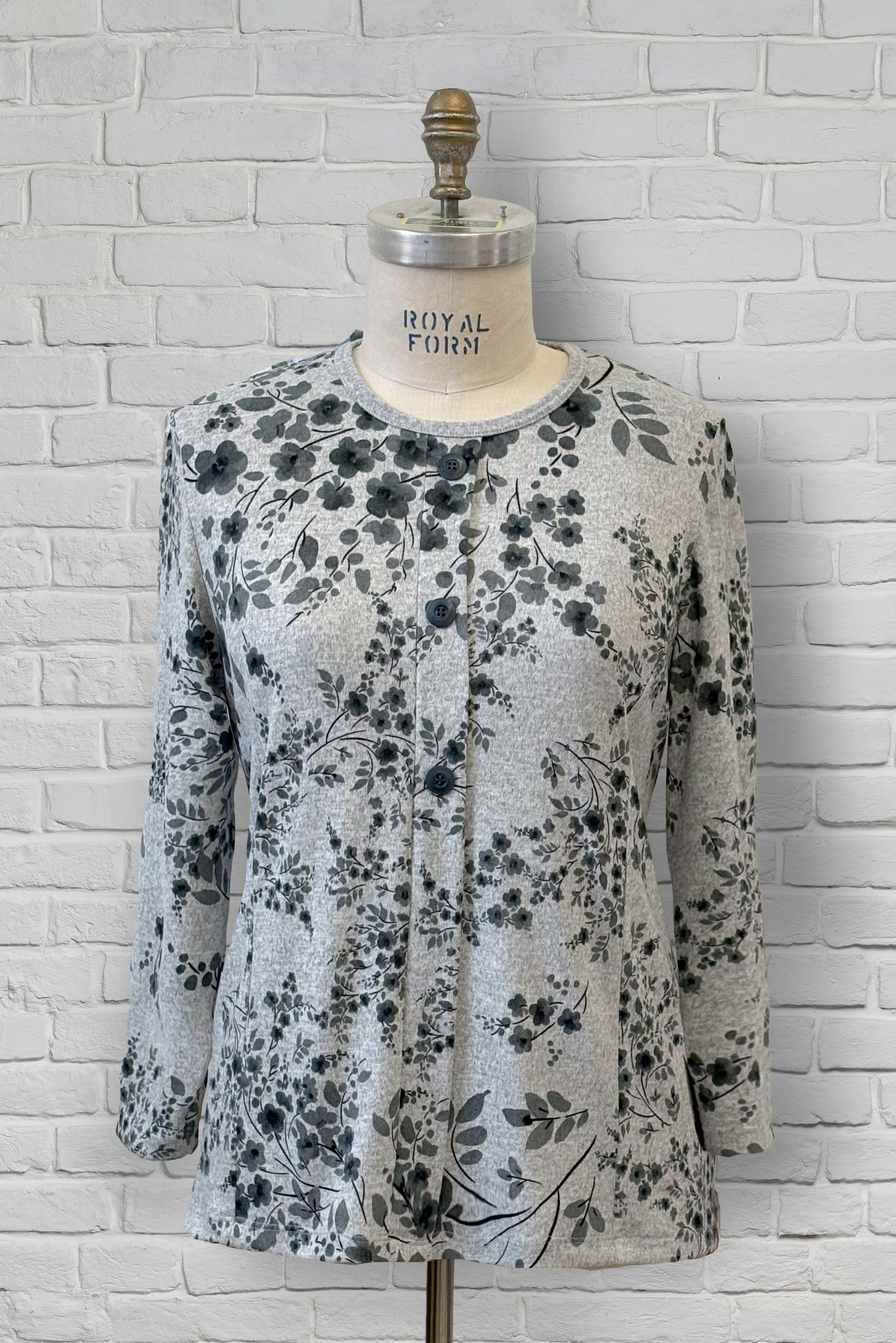 Adaptive Top - Dark grey floral