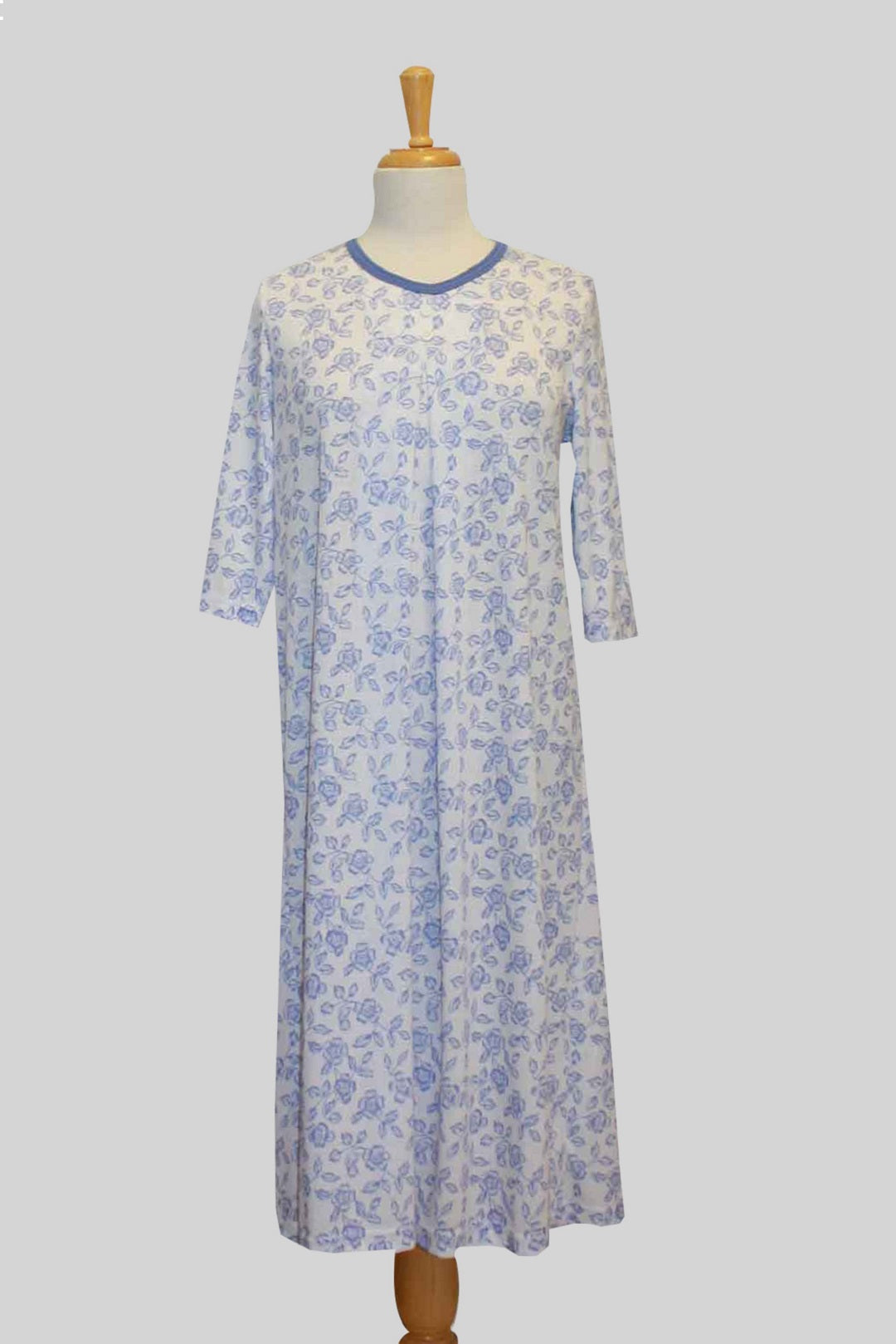 Adaptive Nightgown Open Back, Double Panels, Metal Snaps, Box Pleat