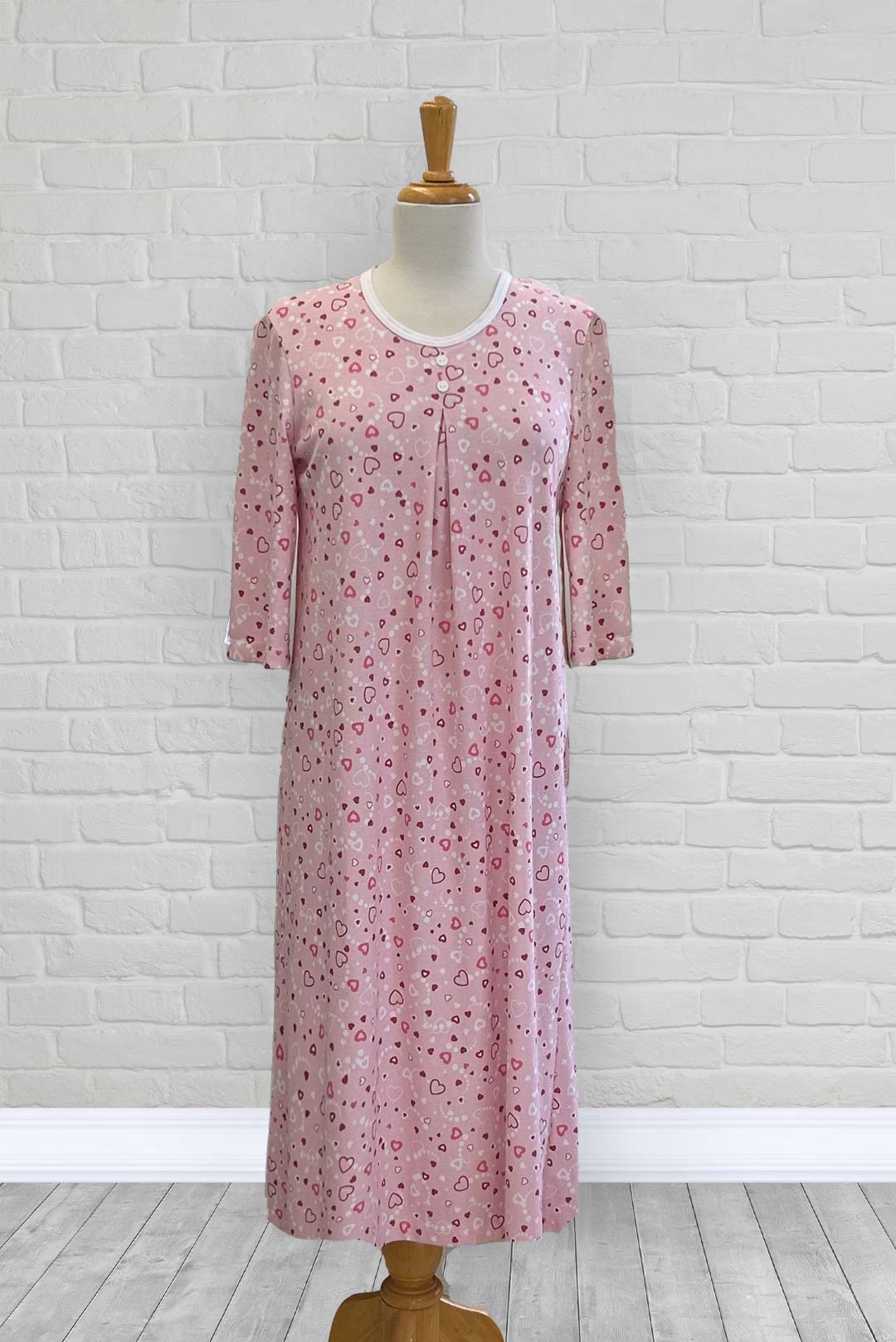 1WN130-2B319-Adaptive Nightgown, Crew Neck, 2 Buttons