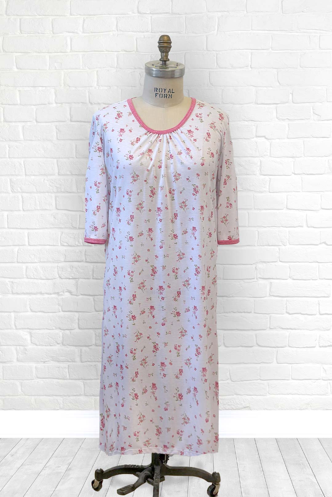 Adaptive Nightgown, V Neck -  Pink