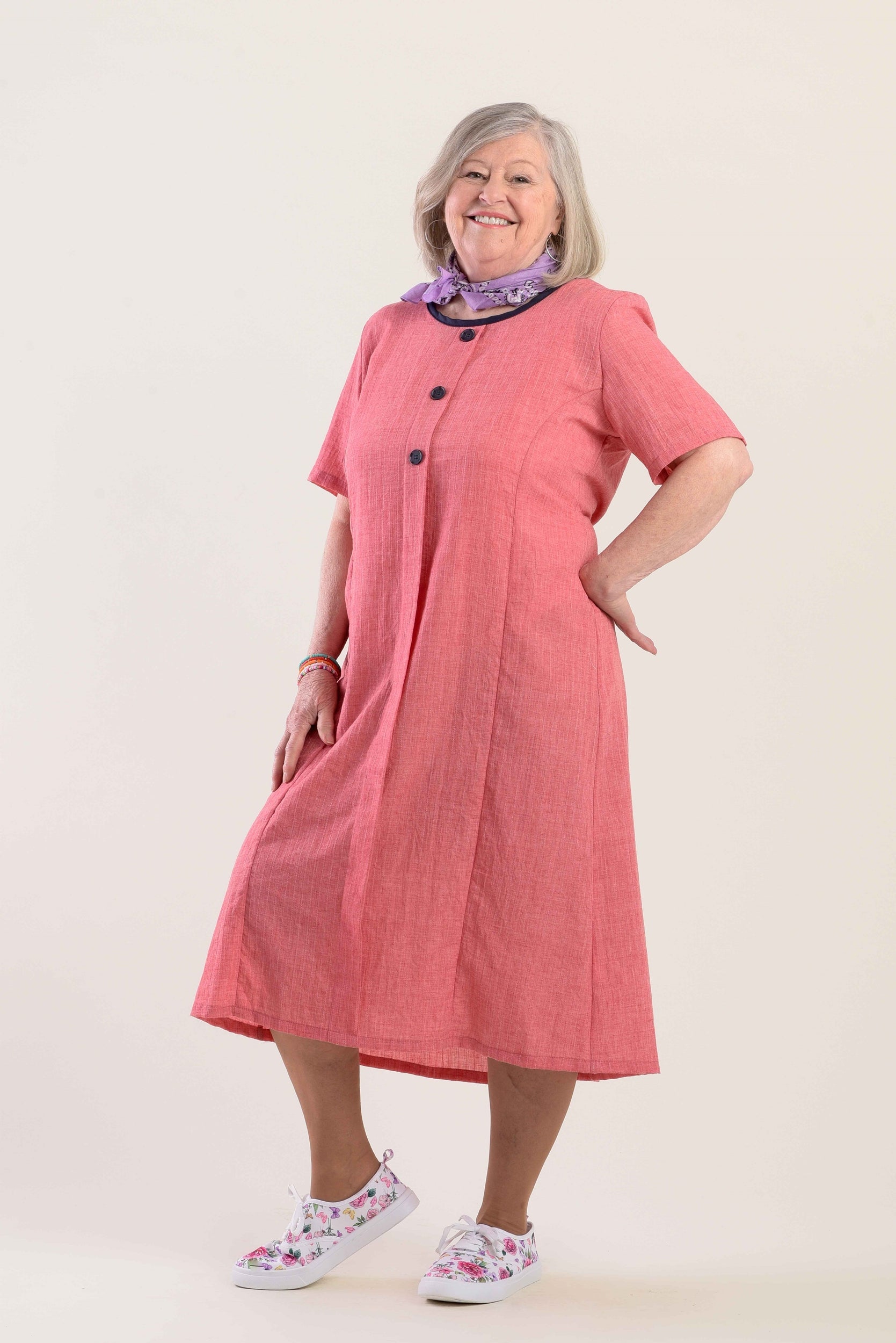 1XR811-1X202-Adaptive Dress With Fake Buttoning