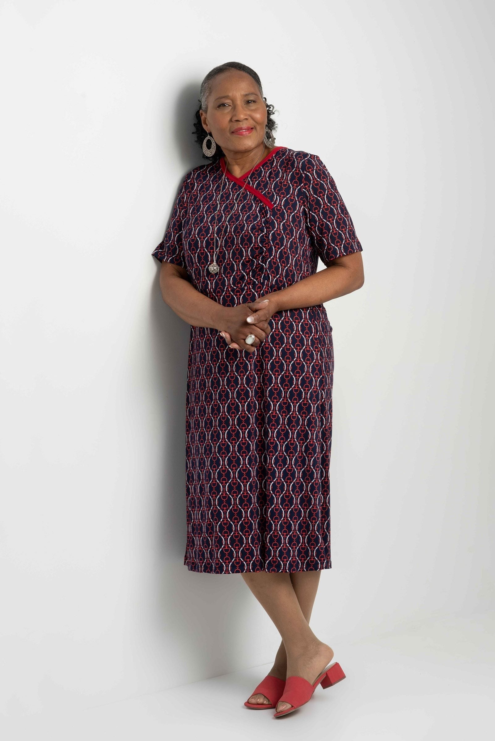 1XR812-Adaptive Cross-Over Dress Short Sleeves