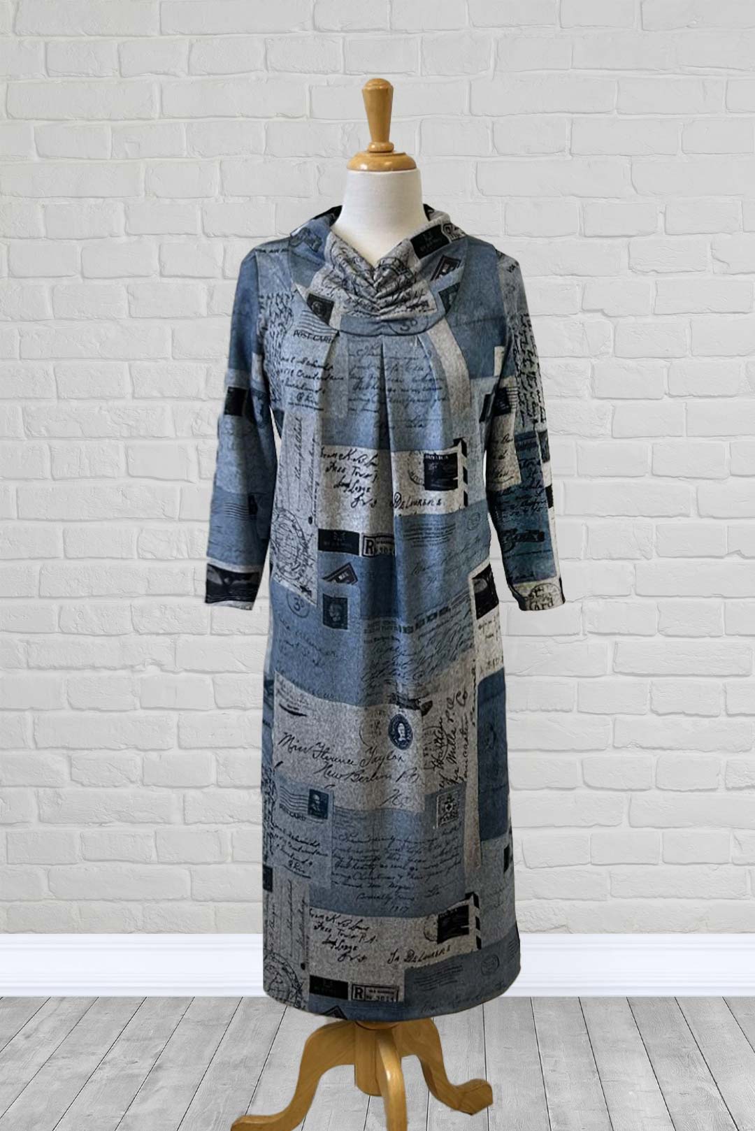 Adaptive Dress, Cowl Neck, Soft Knit, Double Panel That Prevents The Garment From Opening