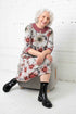 Adaptive Dress, Peter Pan Collar, 3/4 Sleeves, Soft Material, Wide Opening, Closes With A Metal Snap Button