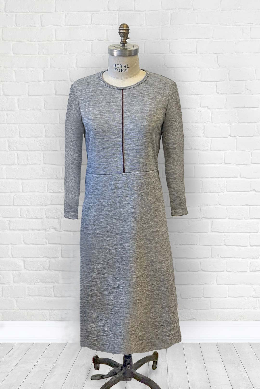 2CR830-2C602-Adaptive Dress With Crew Neck And Topstitch