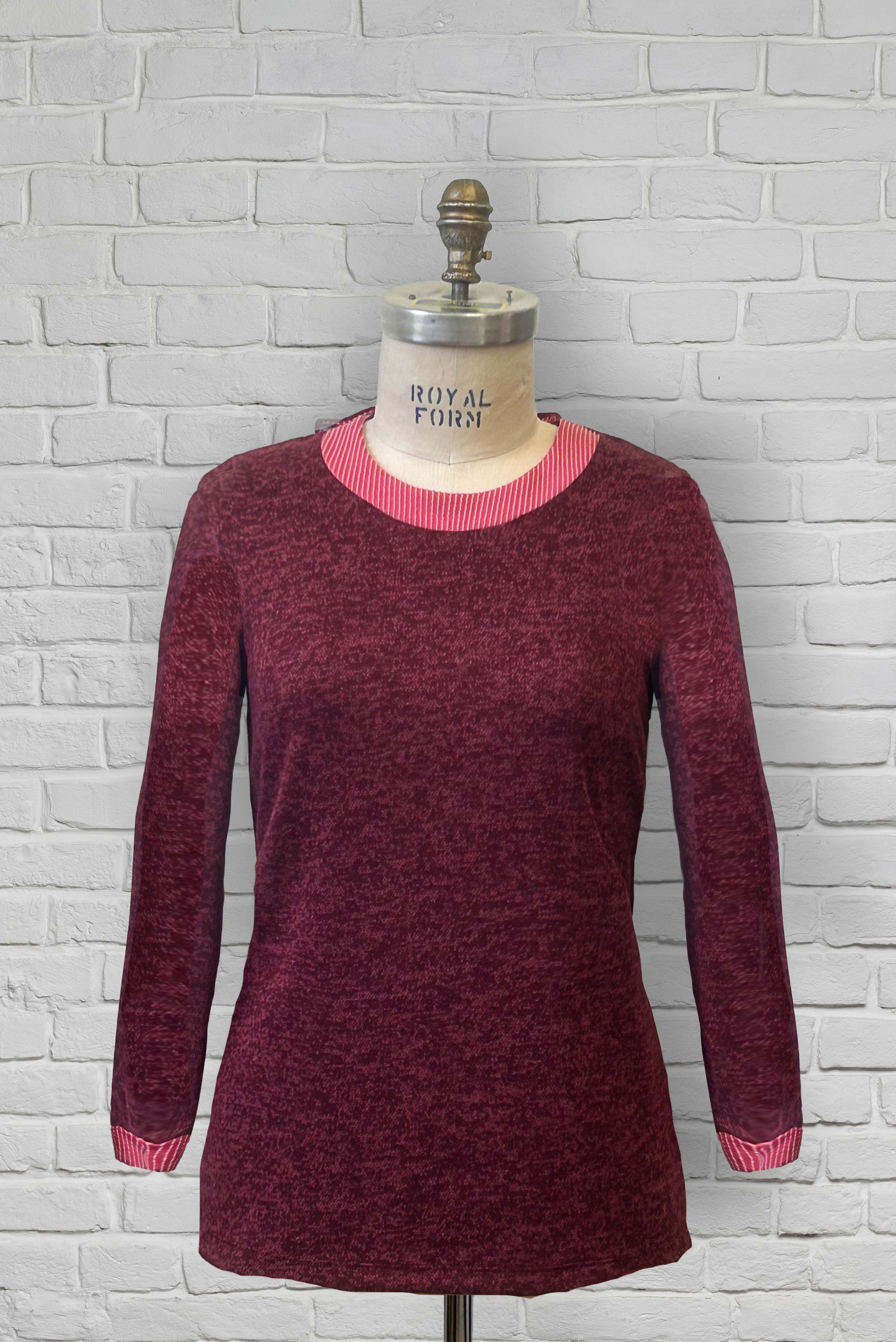 Adaptive Top, long sleeve - Burgundy