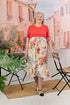 2DR831-2D107-Adaptive Dress, Round Neck, Solid Combo and Pattern
