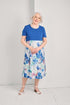 2DR831-2D108-Adaptive Dress, Round Neck, Solid Combo and Pattern