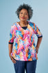 2DT396-2D136-Adaptive Top, 3/4 Sleeves, Overlayer Effect