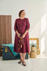 2ER833-2E113-Adaptive dress, fake buttoning, long sleeves