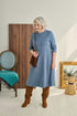 2ER833-2E134-Adaptive dress, fake buttoning, long sleeves