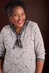 2ET400-2E126-Adaptive Sweater in Knit,with fake tie, 3/4 sleeves