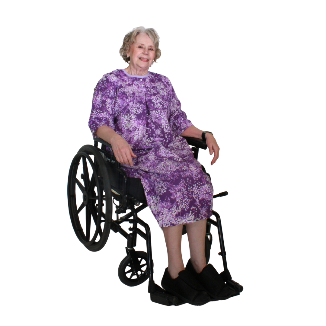 Long Flannel Open Back Nightgown Adaptive Clothing for Seniors, Disabled &  Elderly Care