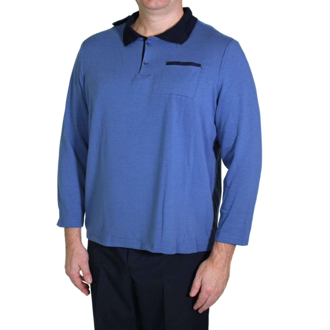 Dale Adaptive Long Sleeve Polo - Royal Blue