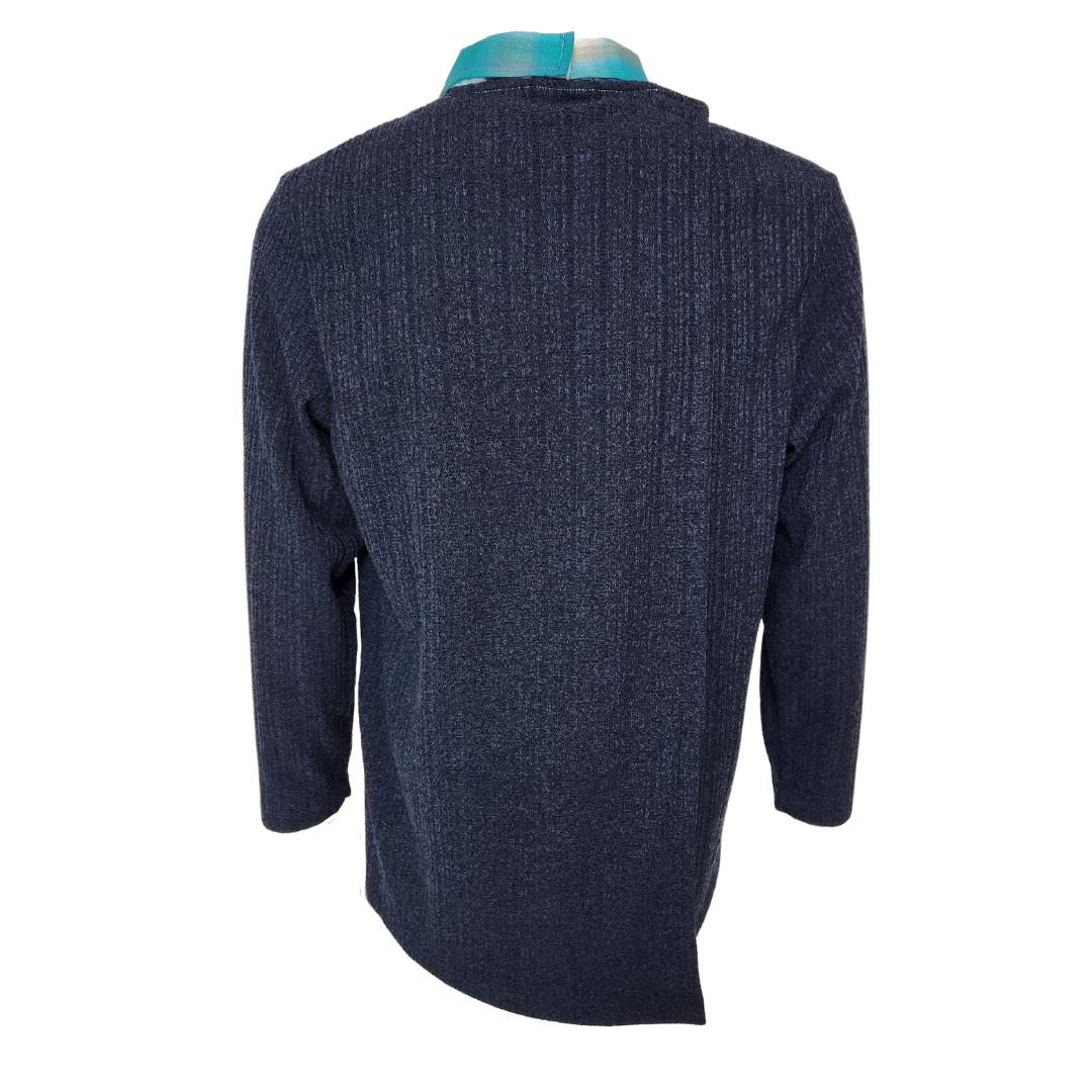 Adaptive Shirt/Sweater Combo - Navy & Teal