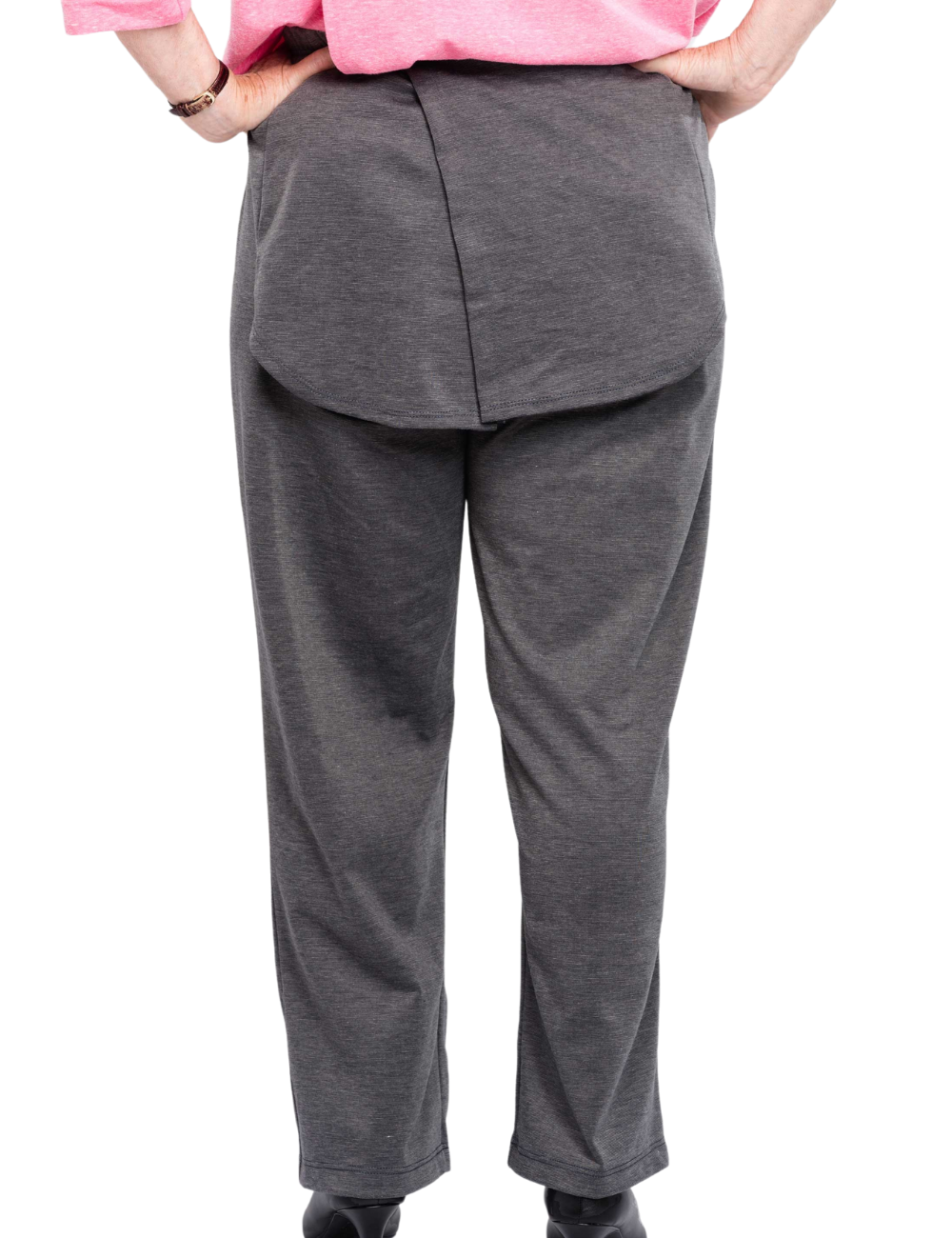 *NEW Petite Length* Adaptive Ladies' Cozy Knit Open Back Pants - Dark Grey