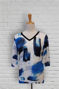 Adaptive V-Neck Top- Blue