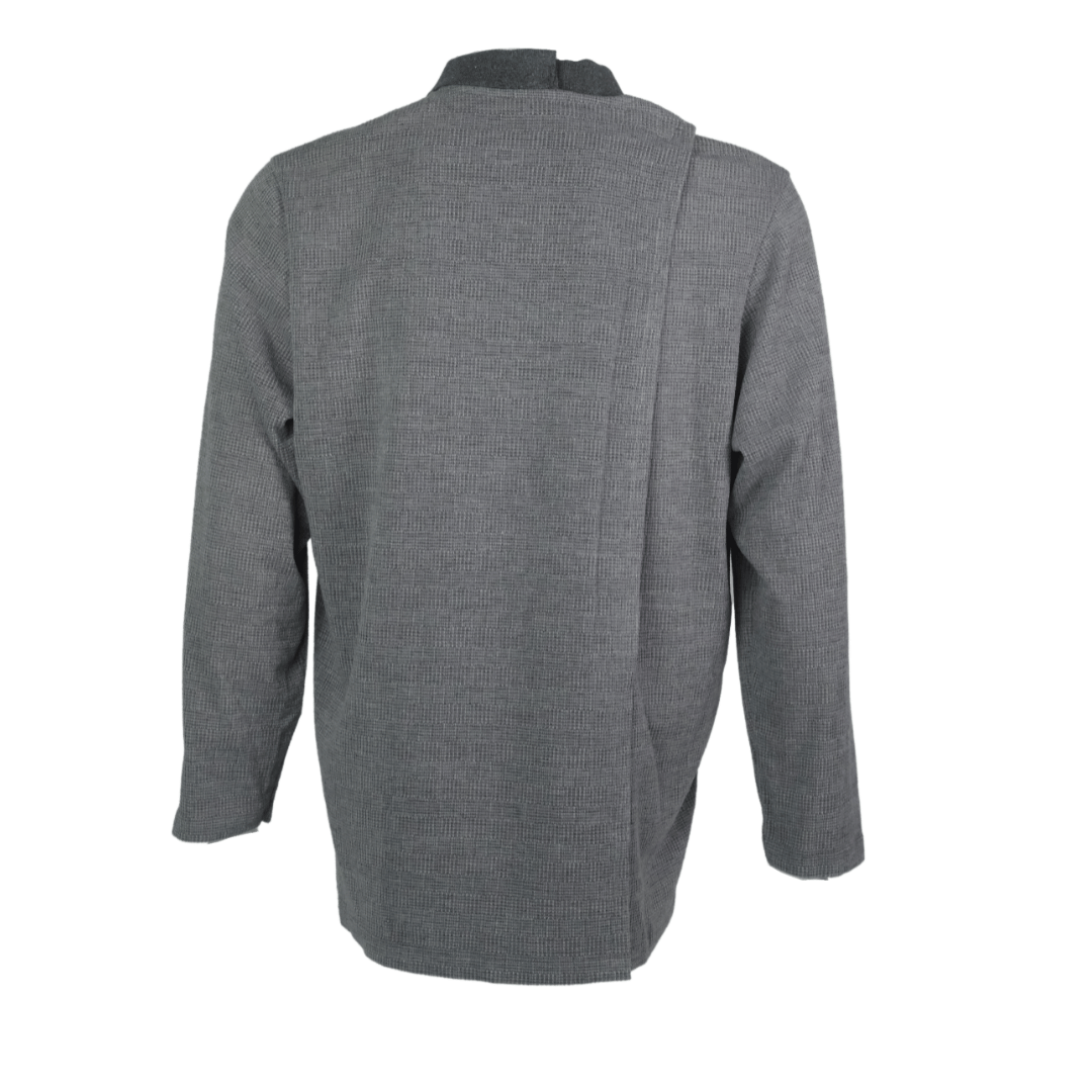 Men's Adaptive Long Sleeve Polo- Light Grey Mix