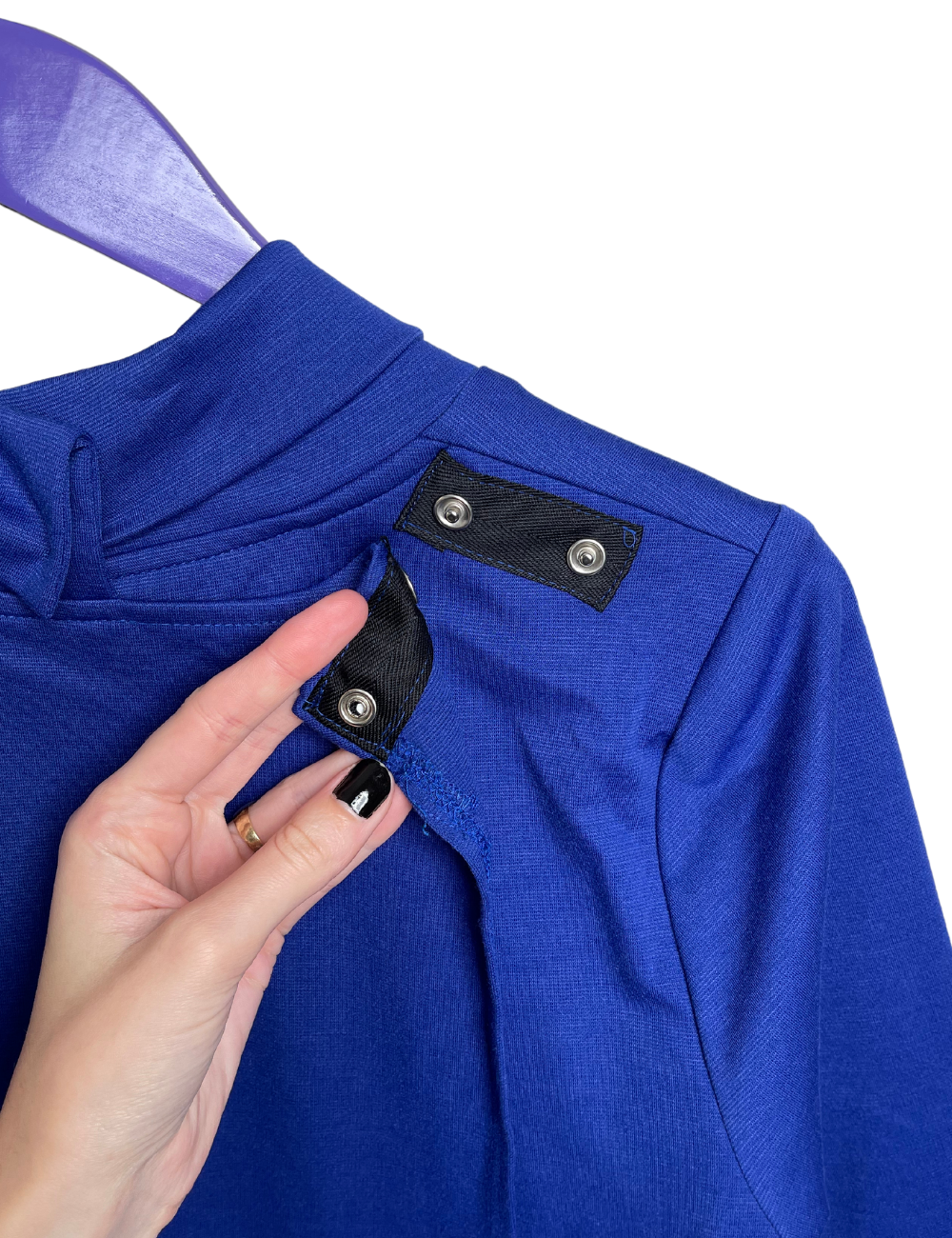 Adaptive Long Sleeve Dress with Pocket - Cobalt Blue