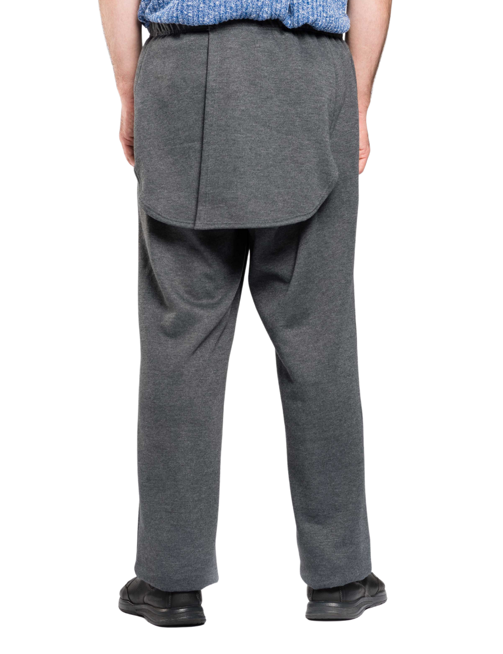 Men’s Side Zip Adaptive Fleece Tearaway Pants for Seniors - Black 2XL