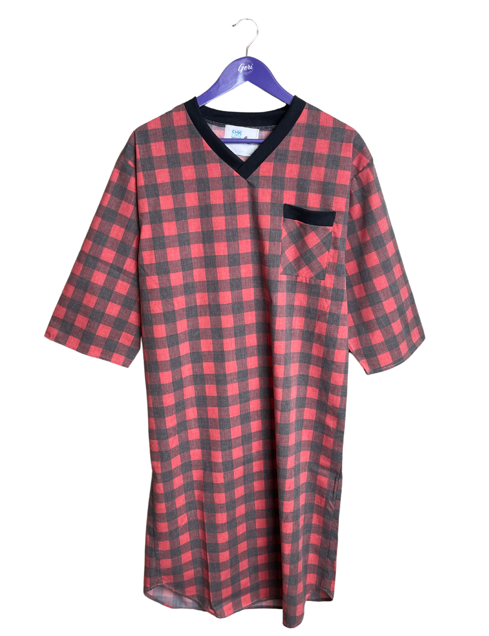 Adaptive Poly-Cotton V-Neck Nightshirt - Set of 3