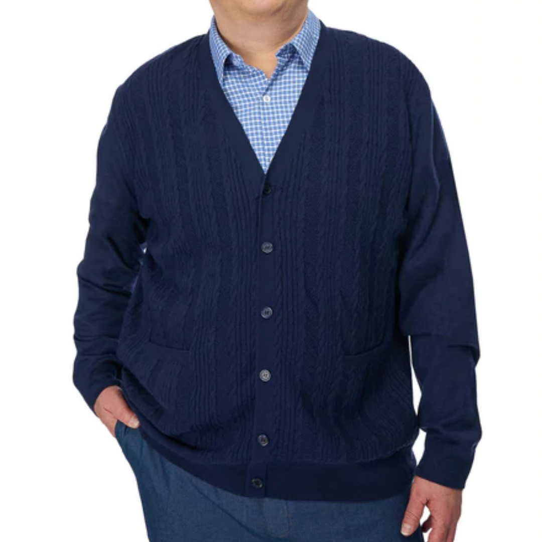 Navy blue 2025 cardigan with pockets