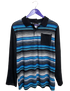Adaptive Long Sleeve Polo - Royal Blue, Turquoise & Black Stripe
