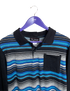 Adaptive Long Sleeve Polo - Royal Blue, Turquoise & Black Stripe
