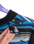 Adaptive Long Sleeve Polo - Royal Blue, Turquoise & Black Stripe