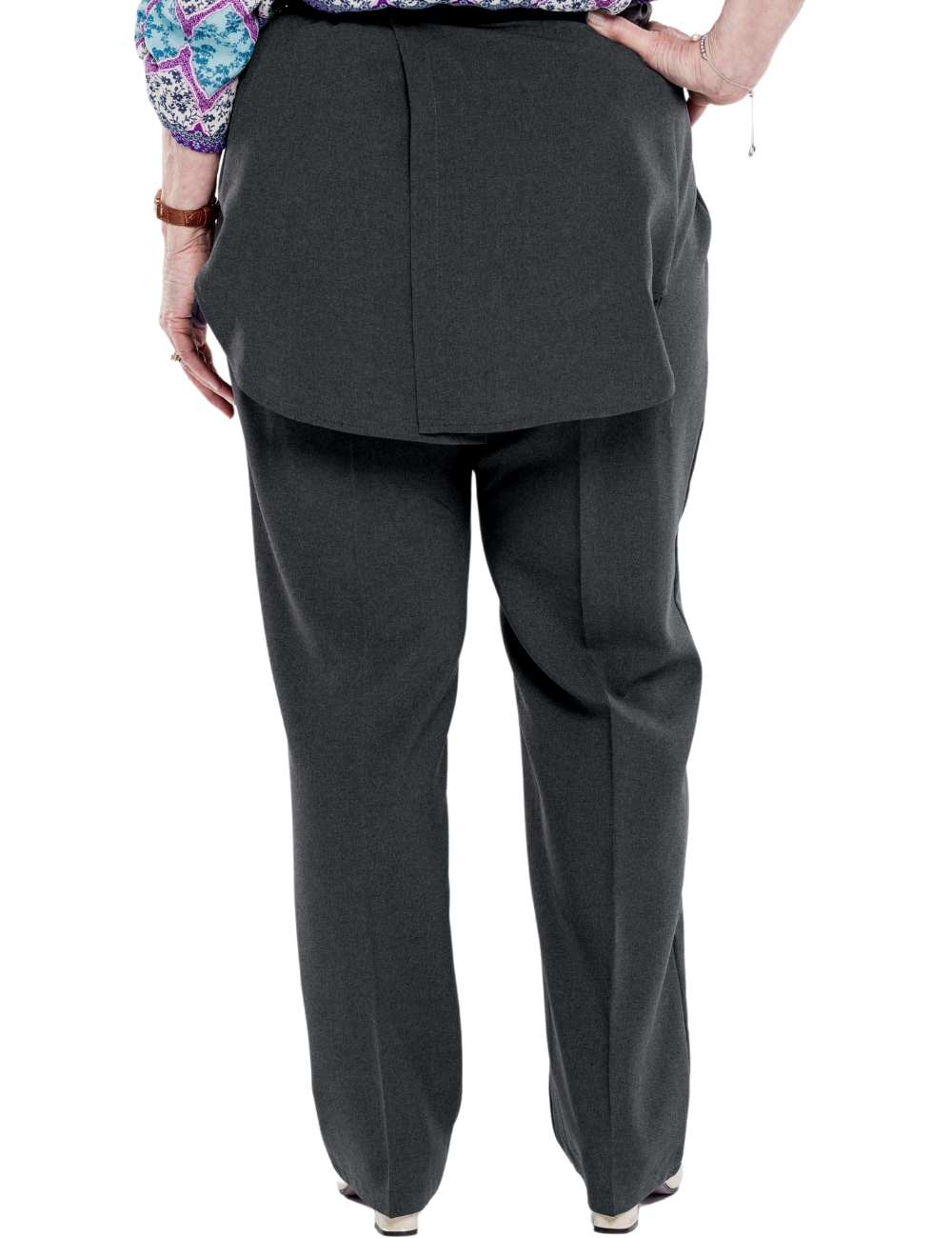 Adaptive Open Back Melange Texture Pants - Grey – Geri Fashions