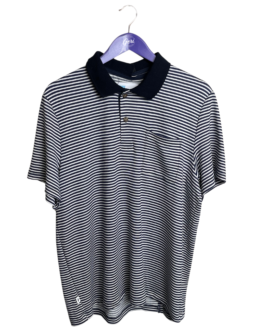 Adaptive Navy Blue Stripe Polo