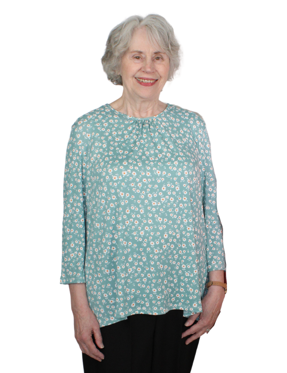 Leanne Adaptive Top - Turquoise Floral