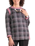 Adaptive Round Neck Pink & Plaid Top
