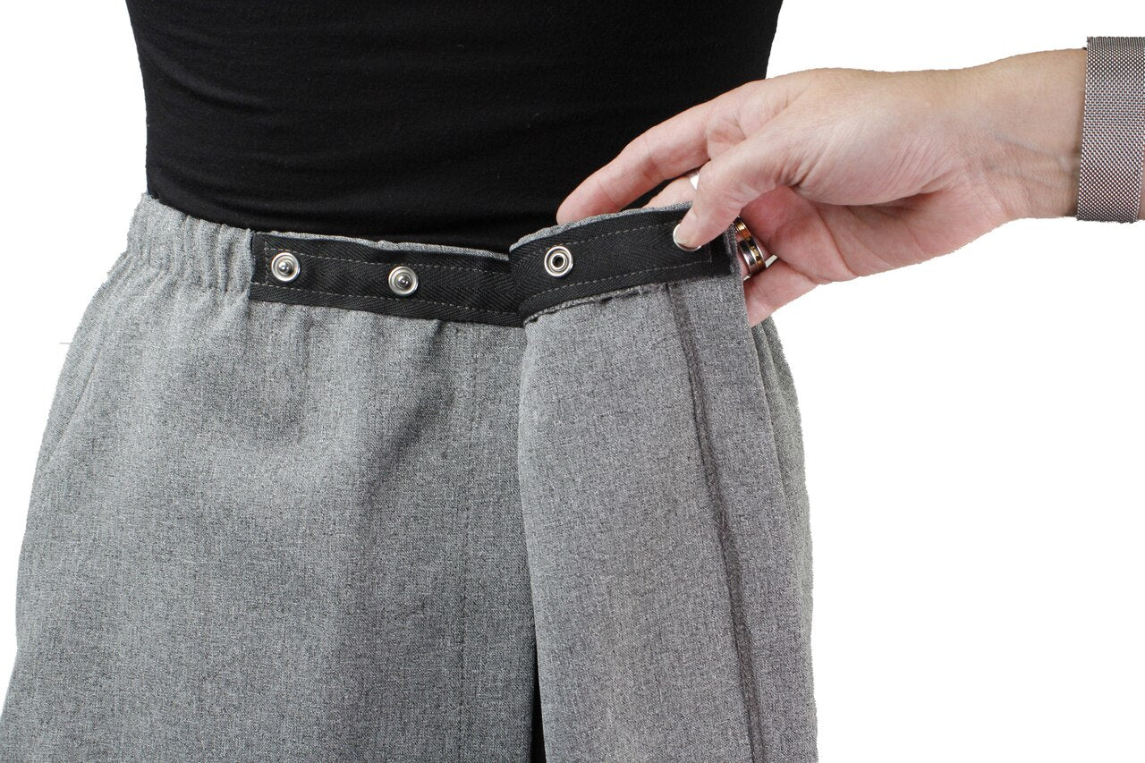 Adaptive Ladies' Cozy Knit Open Back Pants - Dark Grey – Geri Fashions